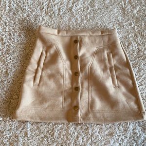 Faux suede tan skirt